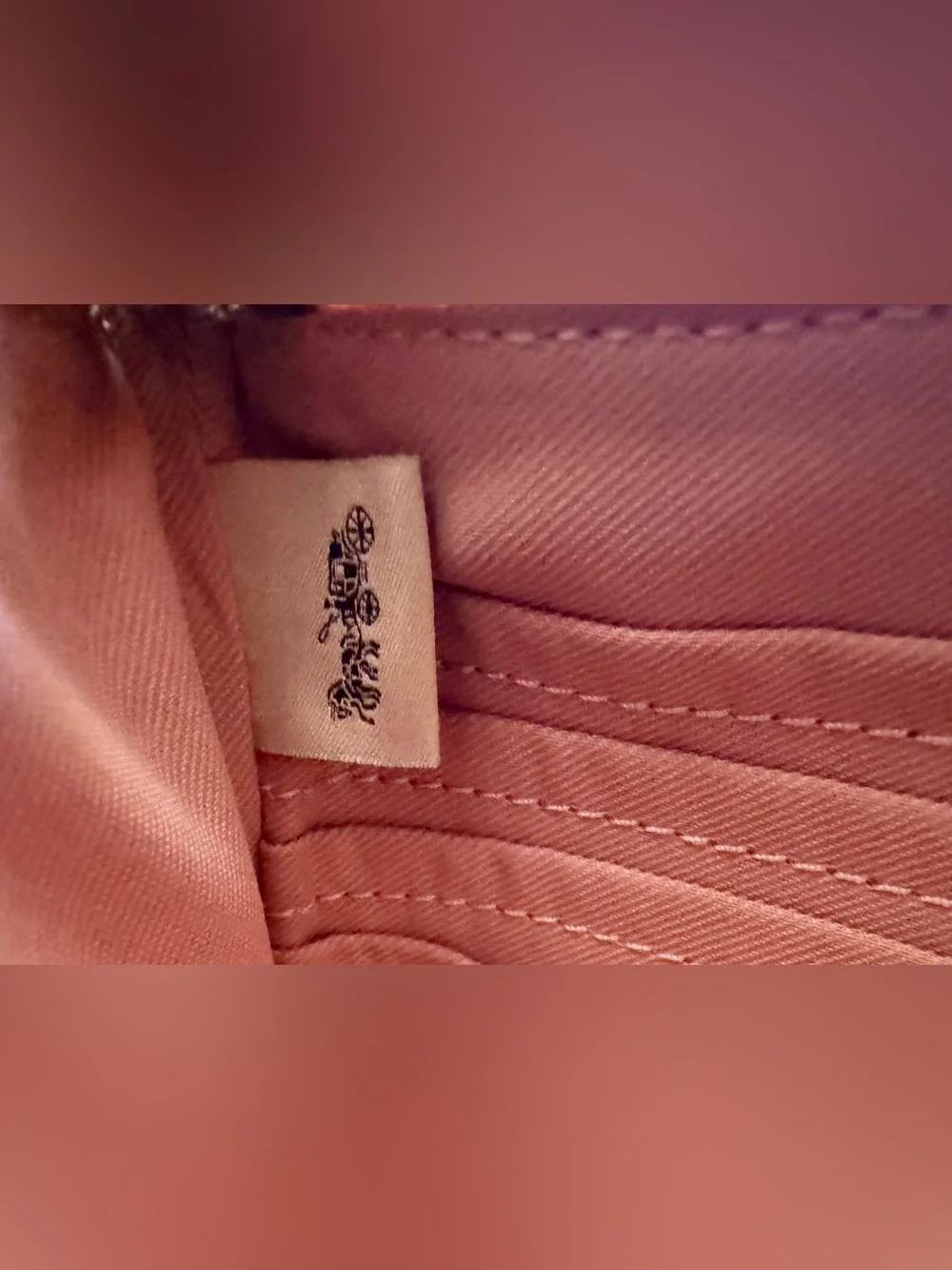 NWT Coach CEF61 Double Zip Wristlet In Signature Canvas With Charms Powder Pink